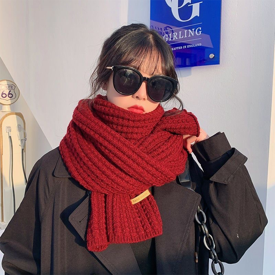 Men Scarf Wool - Толстый вязаный теплый кашемировый шарф, шейный
