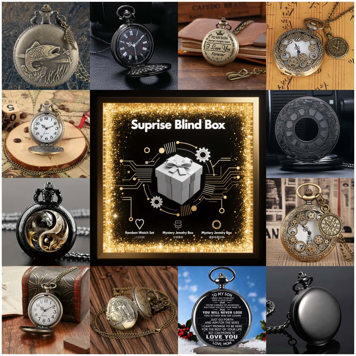 Mens Fashion Watch - 1 шт., загадочные часы-сюрприз, слепая коробка-модные