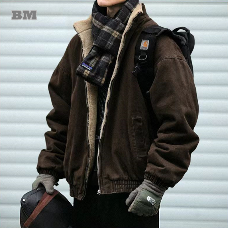 Sherpa Jacket Fleece - Японская винтажная флисовая куртка мужская зимняя