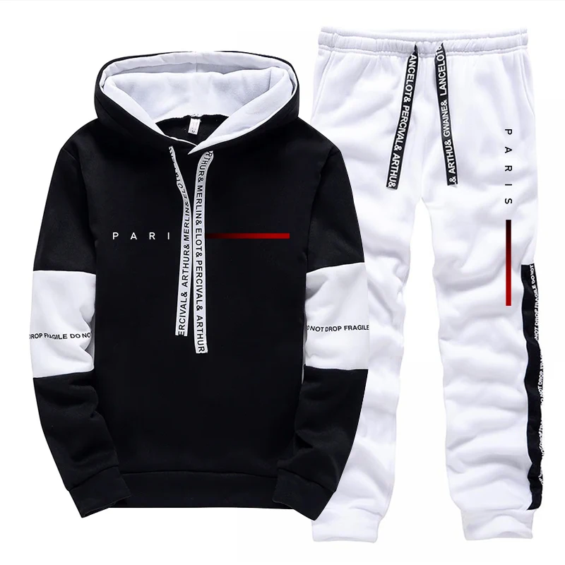 Men'S Fashion Hoodies - Мужской комплект в стиле парижской моды: