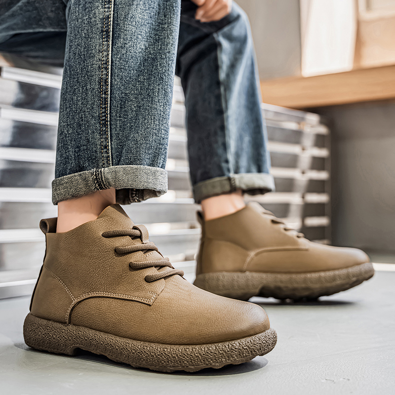 Men'S Fashion Footwear - Мужские ботильоны Коричневые короткие ботинки Роскошная