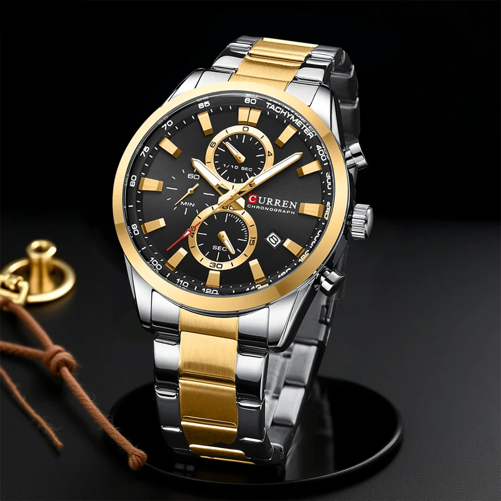 Mens Fashion Watch - CURREN повседневные кварцевые спортивные часы с