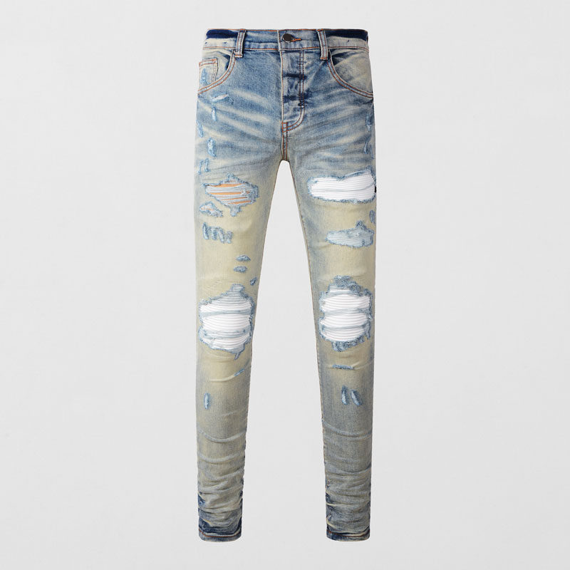 Jeans Shirt Fashion For Men - Дизайнерские уличные модные новые светло-голубые мужские