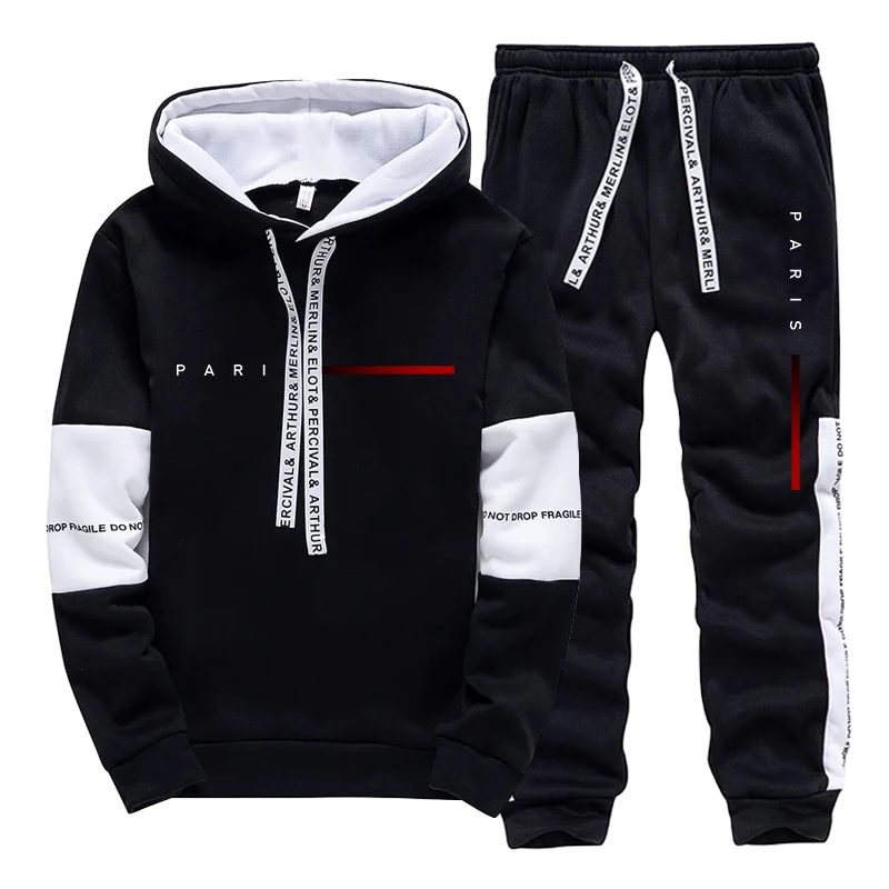 Streetwear Hoodie - Мужской комплект: модный худи и спортивные