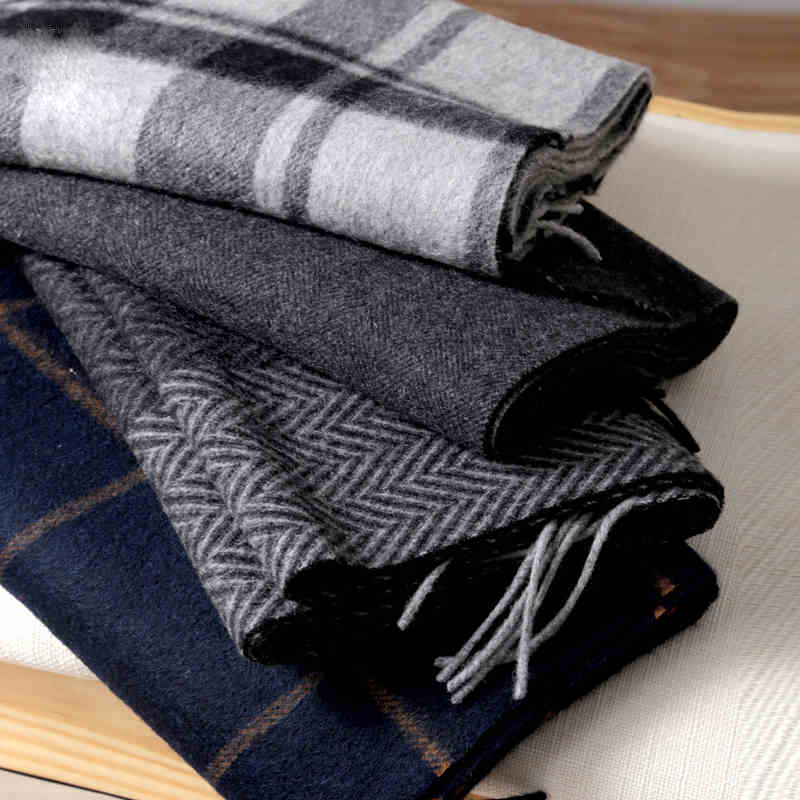 Men Scarf Wool - Шарф из пашмины, мужской зимний полосатый