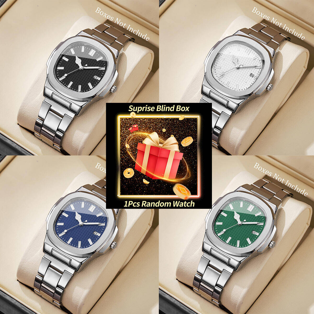Mens Fashion Watch - 1 шт., загадочные часы-сюрприз, слепая коробка,