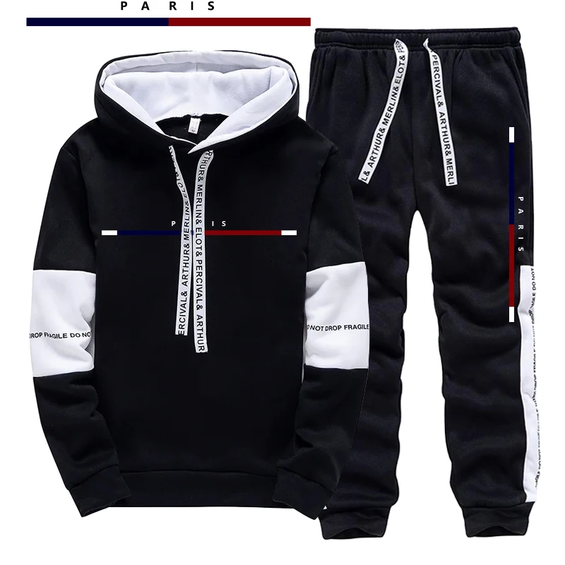 Men'S Fashion Hoodies - Мужской комплект с принтом в парижском