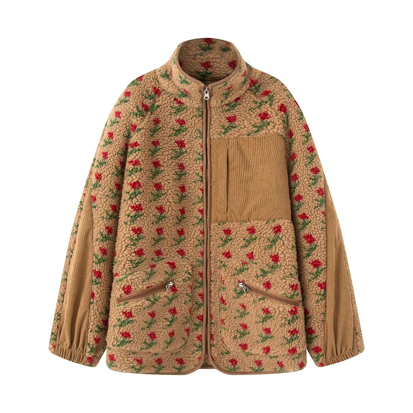 Модная женская куртка с цветоч – обзор и цена Sherpa Jacket Fleece