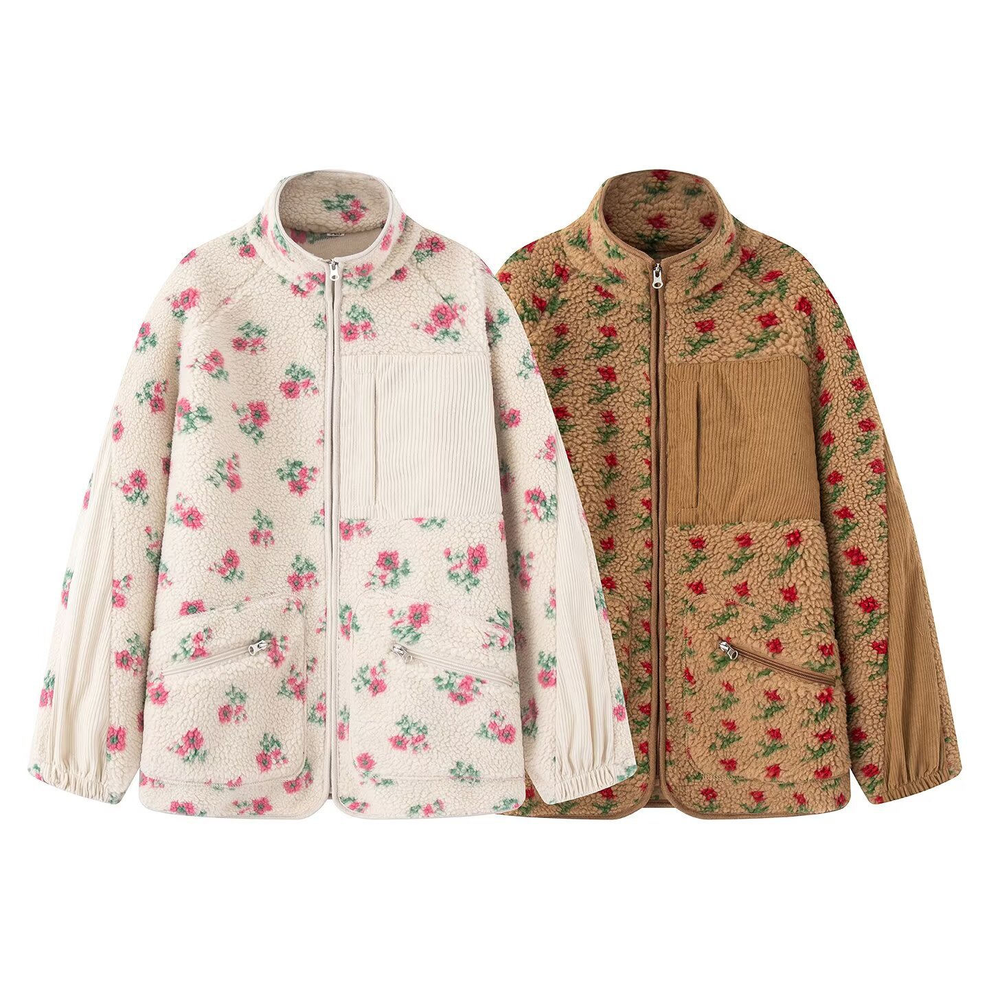 Модная женская куртка с цветоч – обзор и цена Sherpa Jacket Fleece