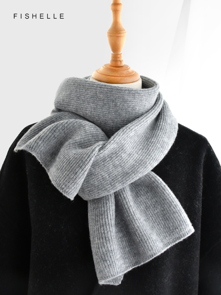 Серый однотонный кашемировый ш – обзор и цена Men Scarf Wool