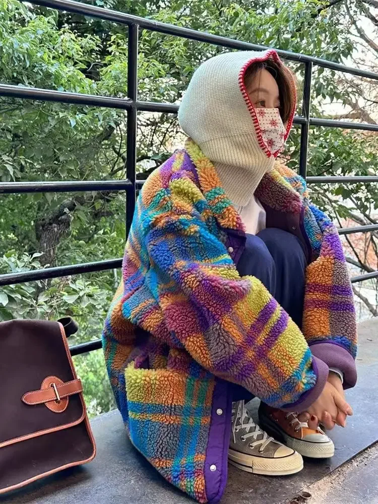 Женское пальто из флиса в клет – обзор и цена Sherpa Jacket Fleece